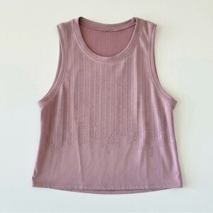 Lululemon Train To Be Tank Pink Taupe Laser Cut Mesh Women’s Size 4